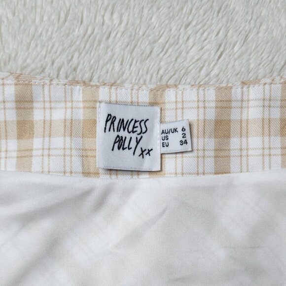 NWOT Princess Polly Beige Oriana Mini Skirt Size 2 - Picture 3 of 7